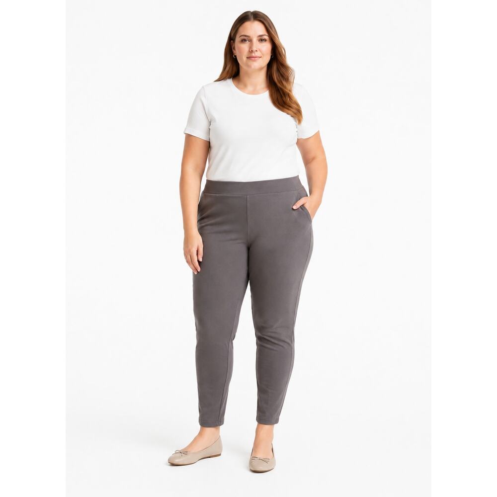 Isaac Mizrahi Live! Elements Women’s Gray PullOn Pants Size 2X Stretch Knit